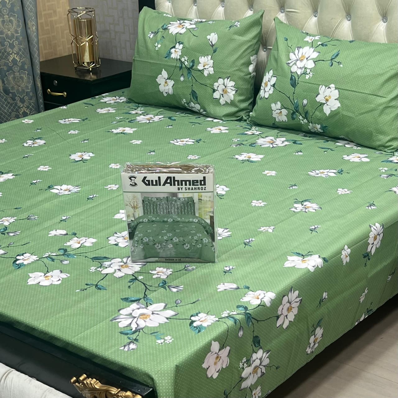 Cotton Mix Bedsheet – Gul Ahmed Inspired Premium Most Demanding King Size 3 Pcs Full Printed Bedding Set