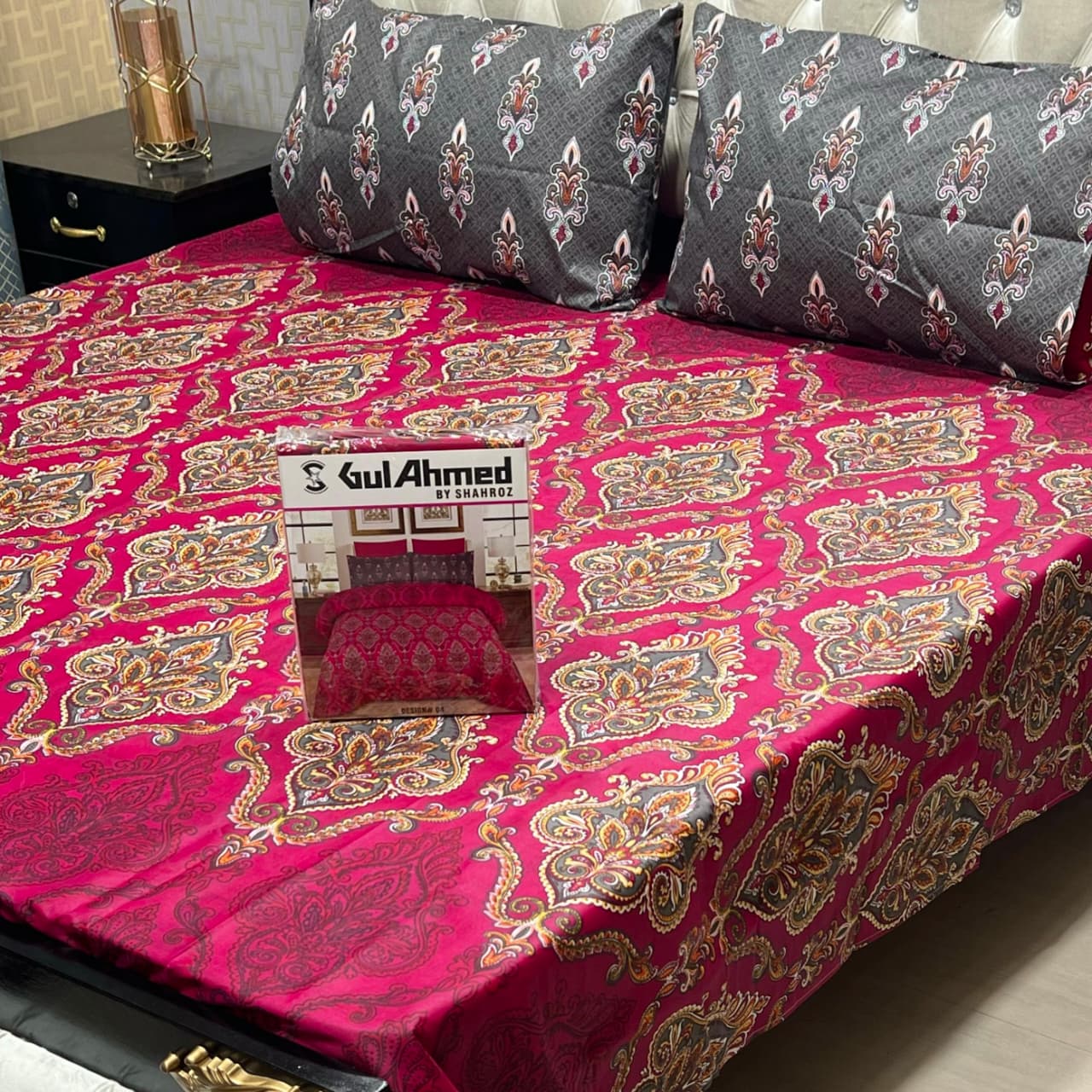 Multicolor Cotton Mix Bedsheet – Gul Ahmed Inspired Premium Most Demanding King Size 3 Pcs Full Printed Bedding Set