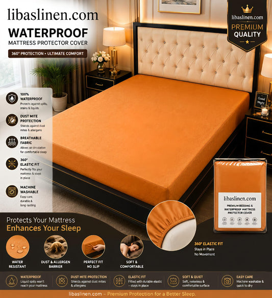 Waterproof Mattress Cover for Double Bed Terry Cotton Fabric Mattress Cover Water Protector Mattress Covers