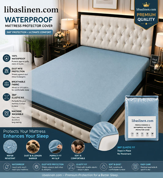Waterproof Mattress Cover for Double Bed Terry Cotton Fabric Mattress Cover Water Protector Mattress Covers