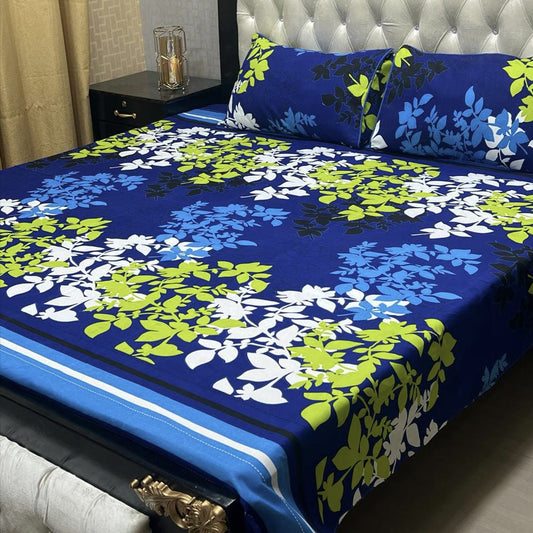 3D Crystal Cotton Bedsheet Set – Premium Quality Soft King Size 3 Piece Bedding Collection