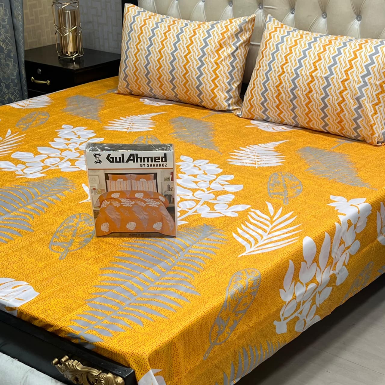 Gift Pack Cotton Mix Bedsheet – Gul Ahmed Inspired Most Demanding Full Printed King Size 3 Pcs Bedding Set