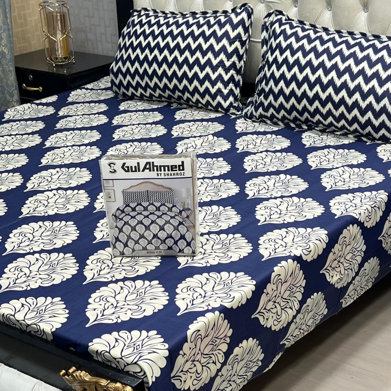 Gift Pack Cotton Mix Bedsheet – Gul Ahmed Style Most Demanding Full Printed King Size 3 Pcs Bedding Set