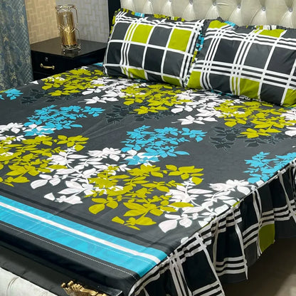 3 PCS King Size Frill Bedsheet Set