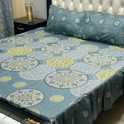3 PCS King Size Frill Bedsheet Set